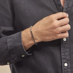 Bracelet Acier Blanc Christiano Onyx
