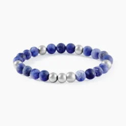 Bracelet Adonis Acier Blanc Pierre De Synthese