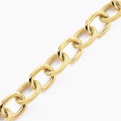 Bracelet Aelia Maille Alternee Acier Jaune
