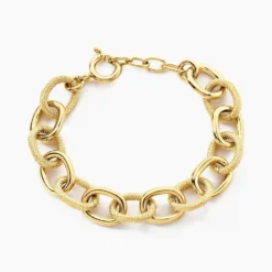 Bracelet Aelia Maille Alternee Acier Jaune
