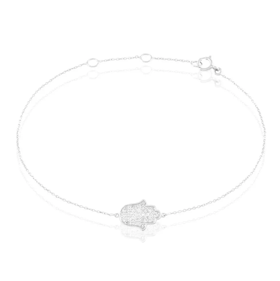 Bracelet Aicha Or Blanc Diamant
