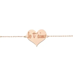 Bracelet Albizia Coeur Message Or Rose