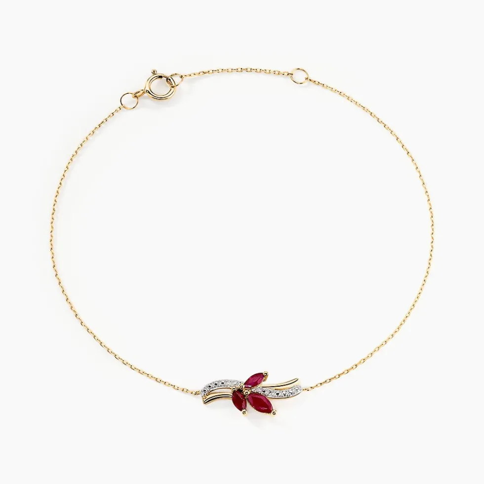 Bracelet Angie Or Jaune Rubis Diamant