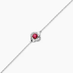 Bracelet Argent Blanc Clover Verre Oxydes De Zirconium