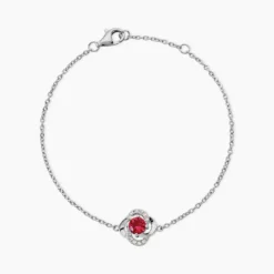 Bracelet Argent Blanc Clover Verre Oxydes De Zirconium