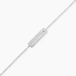Bracelet Argent Blanc Damiette Oxyde De Zirconium