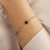 Bracelet Argent Blanc Katoucha Ambre