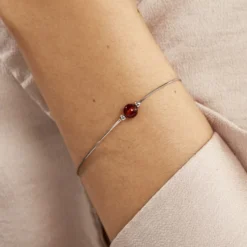 Bracelet Argent Blanc Katoucha Ambre