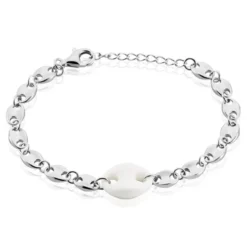 Bracelet Ashoka Argent Blanc Céramique