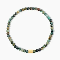 Bracelet Athena Acier Doré Jaspe Africain