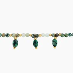 Bracelet Athena Acier Jaune Cordiérite Labradorite