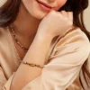 Bracelet Athena Acier Jaune Pierre De Synthese