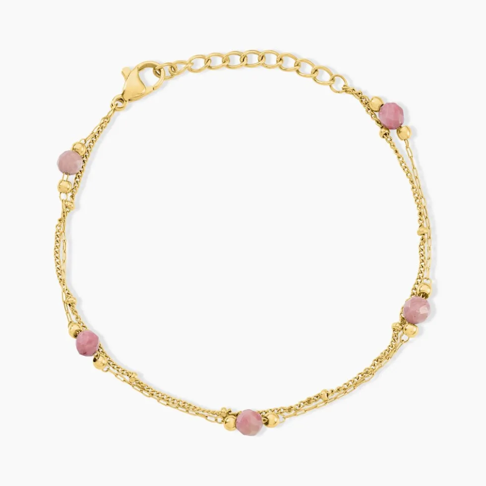 Bracelet Athena Acier Jaune Rhodochrosite