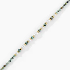 Bracelet Athena Acier Jaune Turquoise