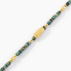 Bracelet Athena Acier Jaune Turquoise