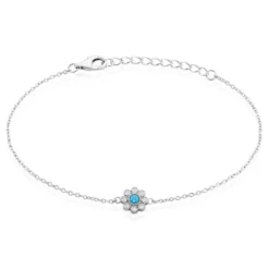 Bracelet Aurel Argent Blanc Turquoise Oxyde De Zirconium