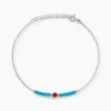 Bracelet Behati Argent Blanc Corail Turquoise