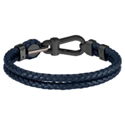 Bracelet Boss Ares Prime Cuir De Veau Bleu