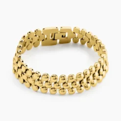 Bracelet Bulle Doree Acier Jaune