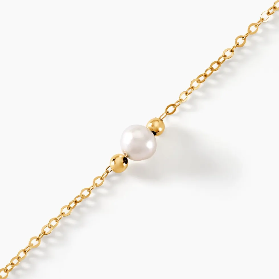 Bracelet Cannelle Or Jaune Perle De Culture