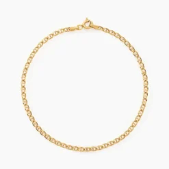 Bracelet Capucin Or Jaune Maille Marine Plate