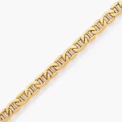 Bracelet Capucin Or Jaune Maille Marine Plate