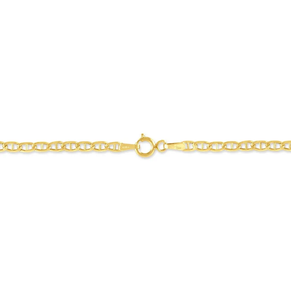 Bracelet Capucin Or Jaune Maille Marine Plate