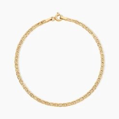 Bracelet Capucin Or Jaune Maille Marine Plate