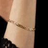 Bracelet Capucin Or Jaune Maille Marine Plate