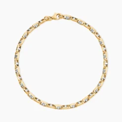 Bracelet Carlo Or Bicolore Maille Marine Ronde
