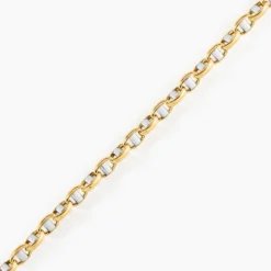 Bracelet Carlo Or Bicolore Maille Marine Ronde