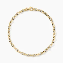 Bracelet Carlo Or Bicolore Maille Marine Ronde