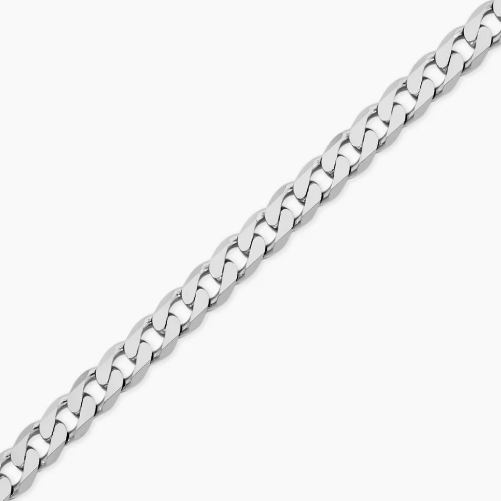Bracelet Casper Maille Gourmette Argent Blanc
