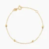 Bracelet Chaine Boules Alternees Or Jaune