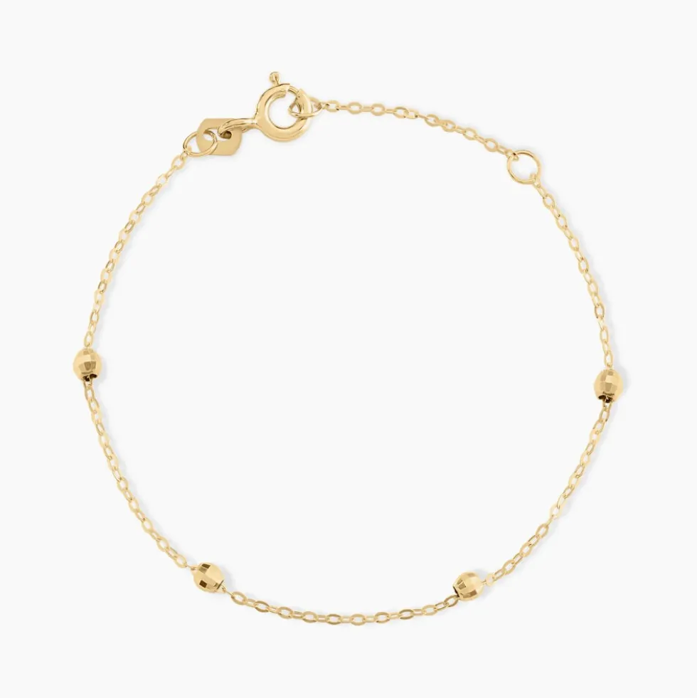 Bracelet Chaine Boules Alternees Or Jaune