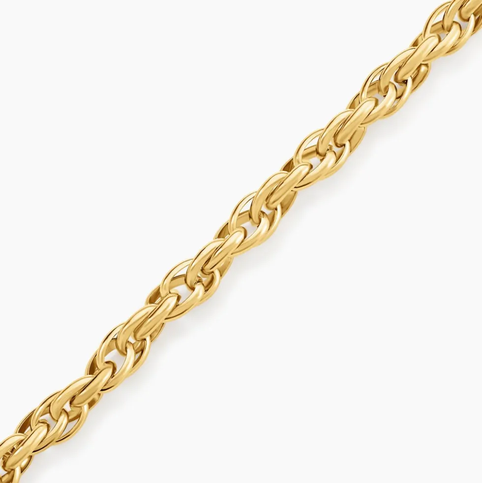 Bracelet Chaine Epaisse Acier Dore Dusty