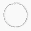 Bracelet Ciana Torsade Diamante Argent Blanc