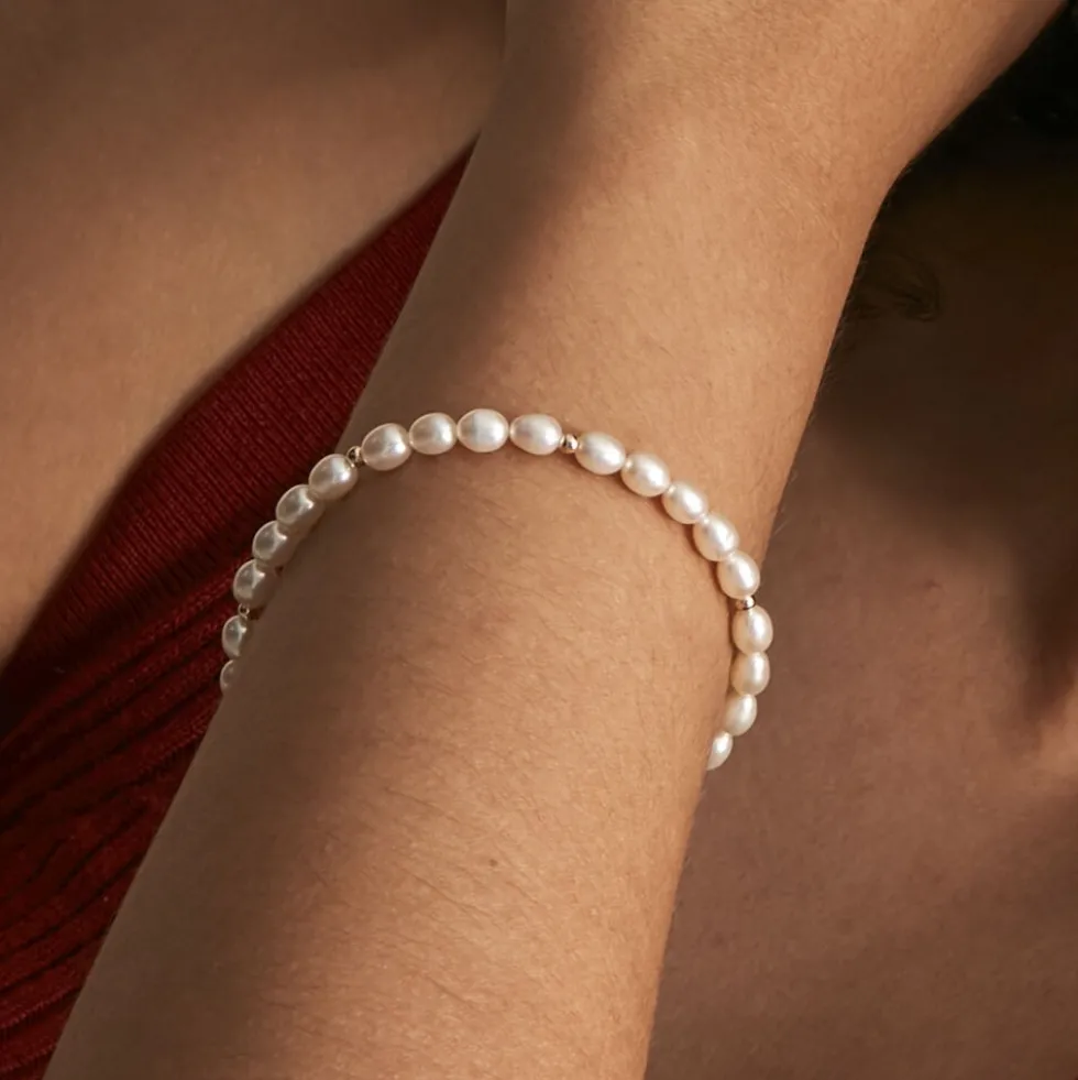 Bracelet Ciriola Or Jaune Perle De Culture