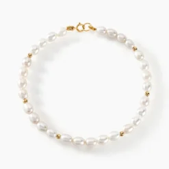 Bracelet Ciriola Or Jaune Perle De Culture