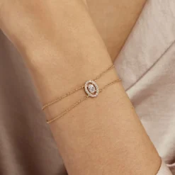 Bracelet Classical Plaqué Or Jaune Oxyde De Zirconium