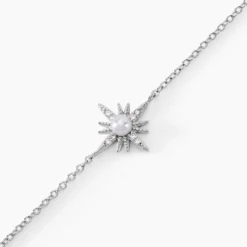 Bracelet Clementia Argent Blanc Perle De Culture Oxyde De Zirconium