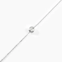 Bracelet Columbine Or Blanc Oxyde De Zirconium Blanc