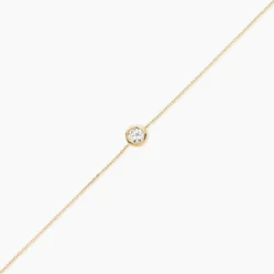 Bracelet Columbine Or Jaune Oxyde De Zirconium Blanc