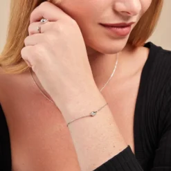 Bracelet Curve Argent Blanc