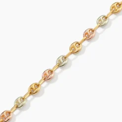 Bracelet Dami Maille Grain De Café Or Tricolore