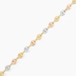 Bracelet Dami Maille Grain De Café Or Tricolore