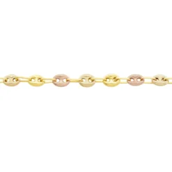 Bracelet Dami Maille Grain De Cafe Or Tricolore