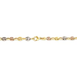 Bracelet Dami Maille Grain De Cafe Or Tricolore