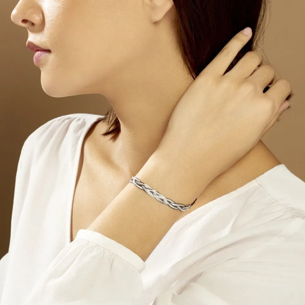Bracelet Elae Argent Bicolore