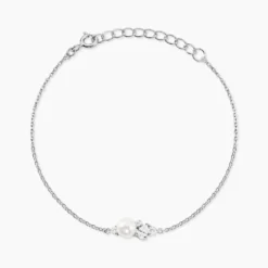 Bracelet Elea Argent Blanc Perle De Culture Oxyde De Zirconium